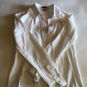 Theory long sleeve white button down